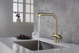 Смеситель для кухни Timo Saona с выдвижной лейкой антик 2346/02FL